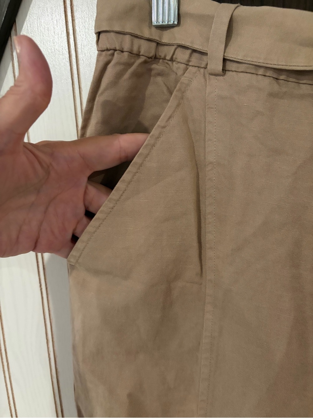 Eileen Fisher Lantern Ankle Tencel Linen  Khaki Beige Sz Sm (more Like Med) $238 - Picture 5 of 11
